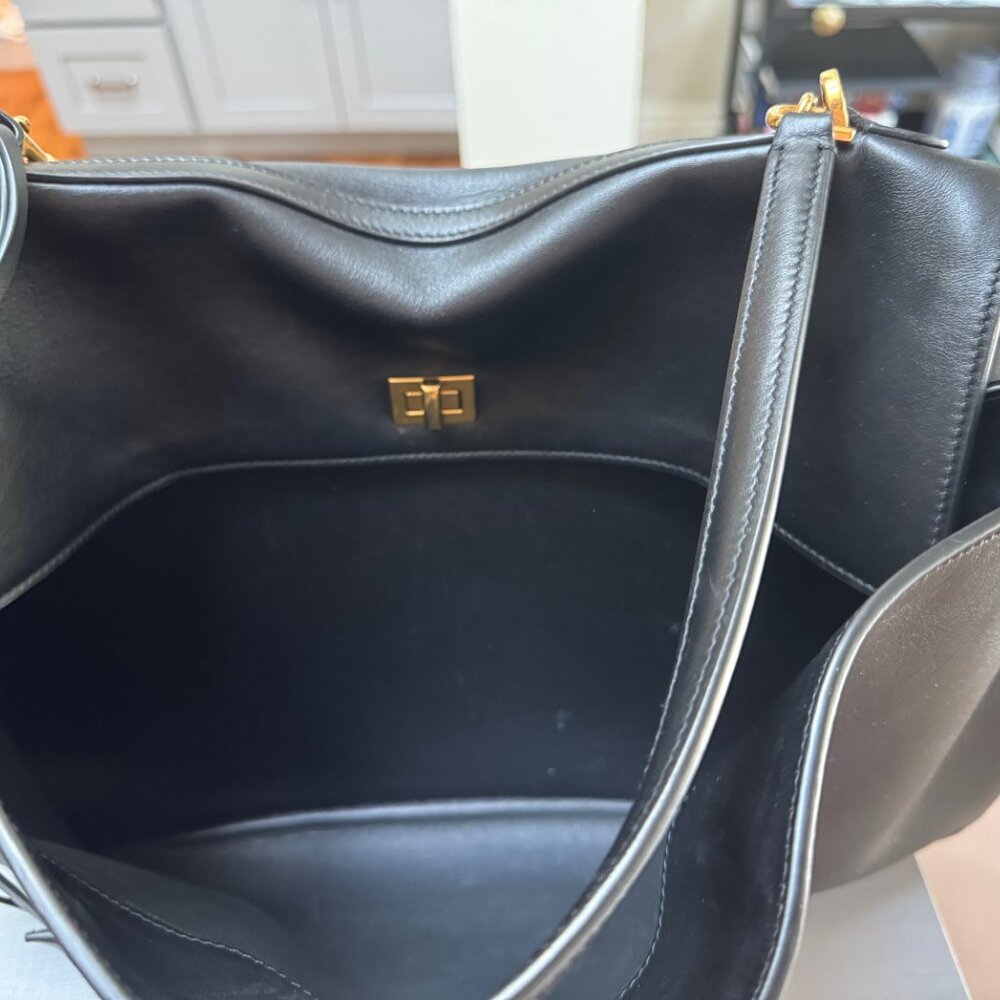 BALENCIAGA Rodeo Large Black Smooth Calfskin Top Handle Bag; Aged Gold Hardware - Picture 12 of 16
